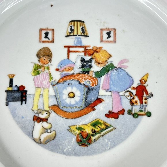 Vintage Childs Bowl Ceramic Baby Porridge Made Germany Dish 7.25” Porcelain Pink - Picture 2 of 12